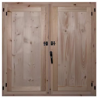 VENTANA DE MADERA CON POSTIGO 120X120CM