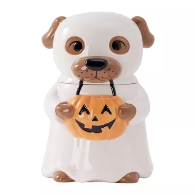 Way to Celebrate Halloween Ghost Dog Ceramic Cookie Jar