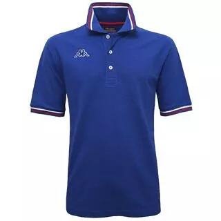 KAPPA polo maniche corte da uomo in cotone blu da fitness