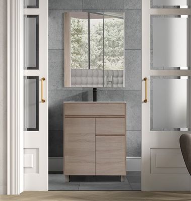 MUEBLE DE BAÑO LONDRES ROBLE 60X45CM 2 PUERTAS Y 1 CAJON