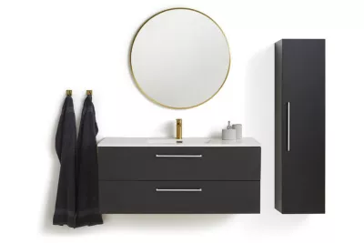 Milano, Underskab inkl. vask, 120 cm, sort