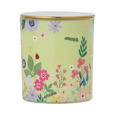Bold Floral Candle With Gold Lid Assorted