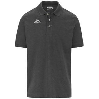 KAPPA polo maniche corte da uomo in cotone grigio da fitness