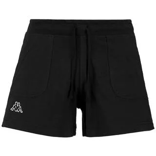 KAPPA pantaloncini da donna in cotone nero da fitness