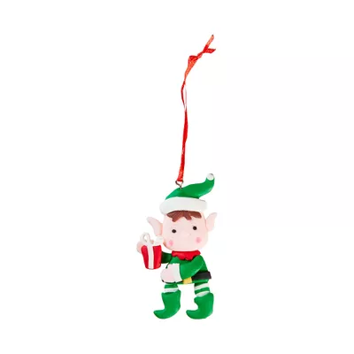 Christmas Tree Decoration Clay Elf Assorted