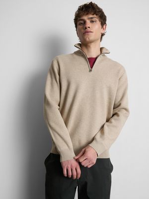 Jersey de punto con cuello con cremallera