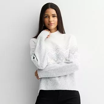 Women's Nine West Midweight Mockneck Pullover Sweater