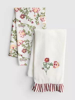 Pack de 2 paños de cocina con estampado floral