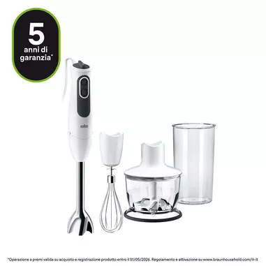 Braun Minipimer MultiQuick MQ3135WH SAUCE Frullato...