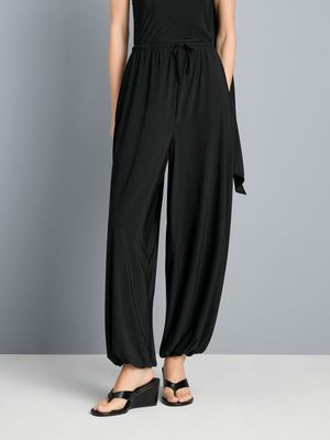 Pantalones largos bombachos con cordón de ajuste