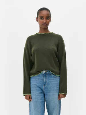 Jersey de punto con costuras en contraste