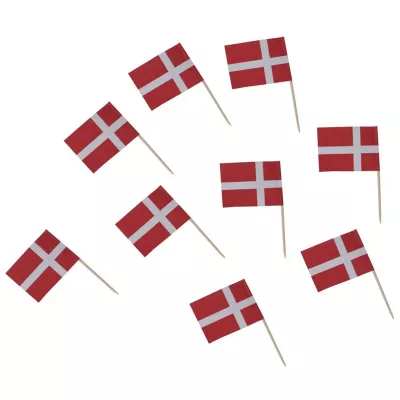 Flag på træpind, 50 stk.