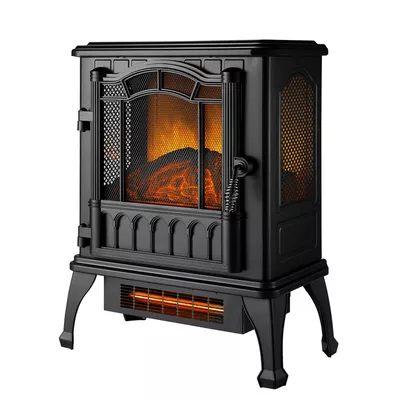 Mainstays New 2-Setting 3D Electric Stove Heater with Life-like Flame, Black