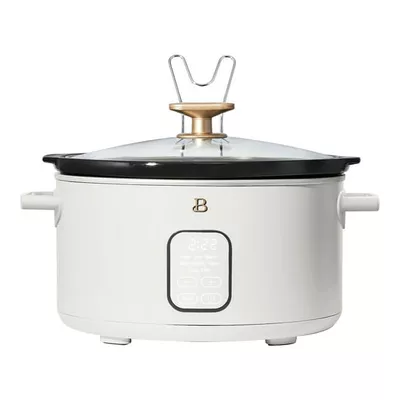 Beautiful 6 Qt Programmable Slow Cooker, White Icing by Drew Barrymore