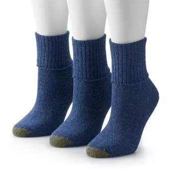 Women's GOLDTOE® 3-pack Bermuda Turn Cuff Socks