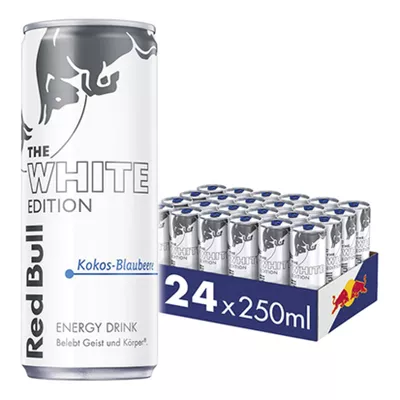 Red Bull Energy Drink White Edition Kokos-Blaubeere 0,25 Liter Dose, 24er Pack