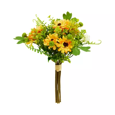 Mixed Faux Daisy Meadow Bouquet Orange/Yellow