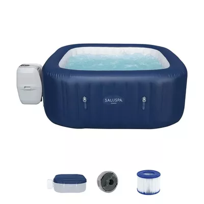 Bestway SaluSpa Hawaii AirJet 2 to 6 Person Square Inflatable Hot Tub, Blue