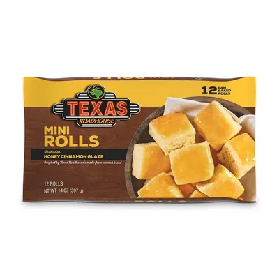 Texas Roadhouse Mini Rolls with Honey Cinnamon Glaze, 12 Count