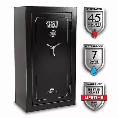 Sports Afield 32 Long Gun + 6 Handgun 13.79 cu. ft. Electronic Lock Preserve Gun Safe, Gloss