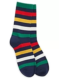 Unisex Navy Multistripe Trouser Socks