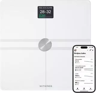 WITHINGS Bilancia Smart Wi-Fi impedenziometrica, analisi IMC con  App Withings Body Comp