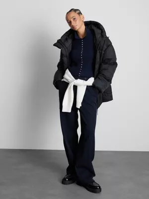 Chaqueta acolchada cuadrada con capucha