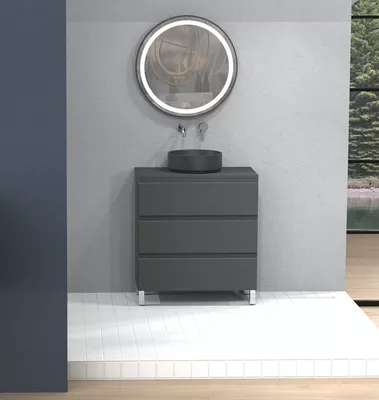 MUEBLE DE BAÑO MODULAR ATLANTIS ANTRACITA 3 CAJONES 80X45CM