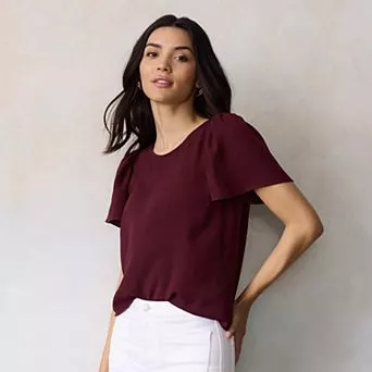 Women's LC Lauren Conrad Flutter Sleeve Blouse