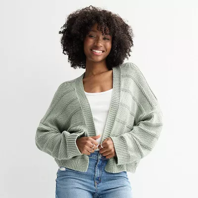 Juniors' SO® Textured Cardi Sweater