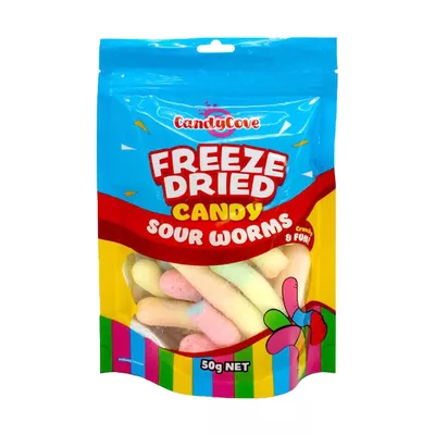 CandyCove Freeze Dried Sour Worms 50g