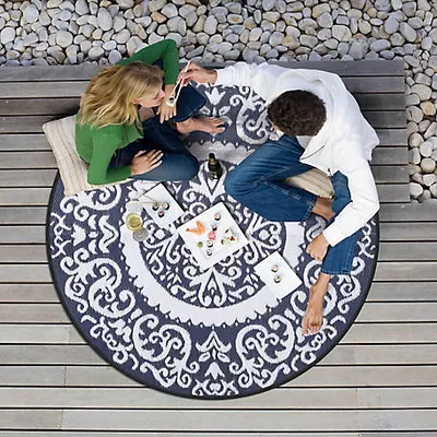 Nuu Garden Indoor/Outdoor Tribal Inspired Floral Area Rug, 5 x 5ft.