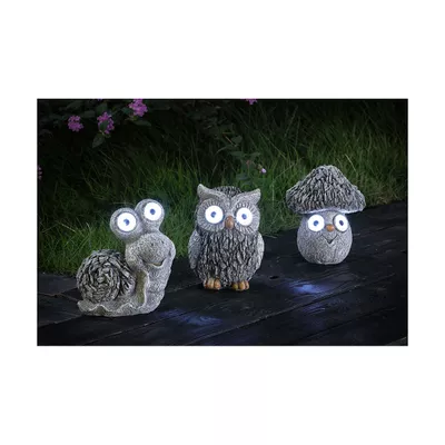 Solar Stone-Look Polyresin Animal Light Assorted