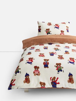 Set de funda nórdica individual navideña con ositos