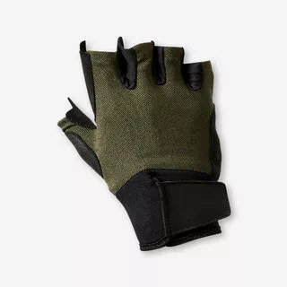 DOMYOS Guanti palestra 500 verde militare