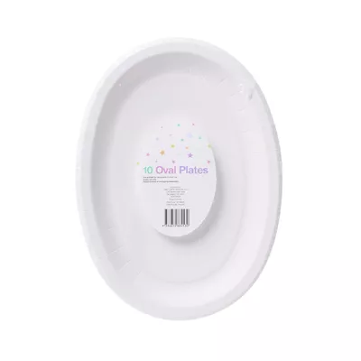 Oval Plate White 26cm 10pk