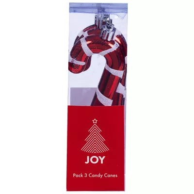 Christmas Tree Decoration Candy Canes 3pk