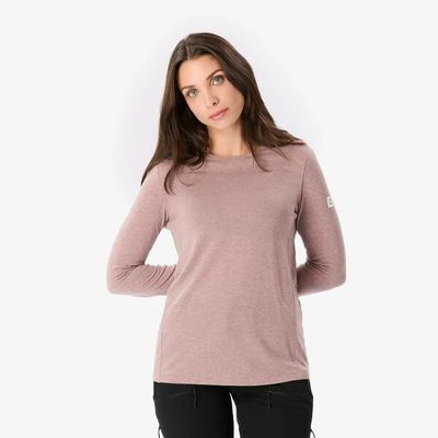 FORCLAZ Funktionsshirt Damen langarm 40 % recycelte Merinowolle Trekking - Fresh