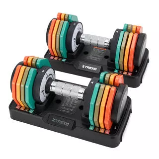 TREXO Set di manubri regolabili TREXO 2 x 10 kg