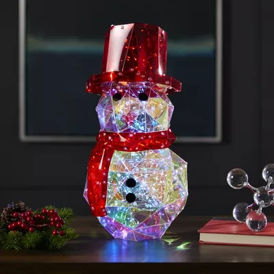 Seasonal LLC Christmas LED Lights - Prismatic Iridescent Snowman 16"