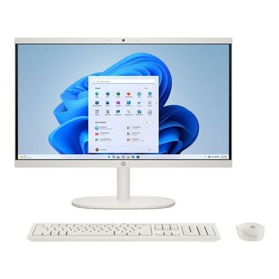 HP 22-dg0003w All-in-One Desktop Computer, Intel Pentium J5040, 8GB RAM, 128GB SSD, White