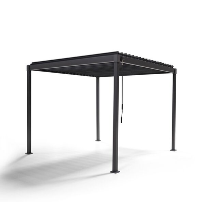 Pavillon mit Lamellendach, anthrazit, 3 x 3 m
