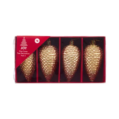 Christmas Tree Decoration Pine Cones Small 4pk