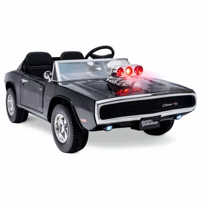 Fast & Furious Dodge Charger 12V Kids Ride on Car by Hyper Toy Company, Battery Powered Electric Vehicle with Parental Remote Control, Children Ages 3+