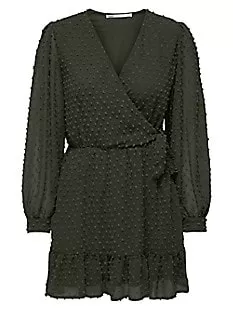 Tiva Swiss Dot Faux-Wrap Mini Dress