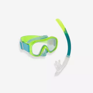 Kit maschera boccaglio snorkeling 520 bambino verde