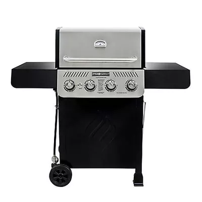 Even Embers 4-Burner Propane Gas Grill, Black/Silver