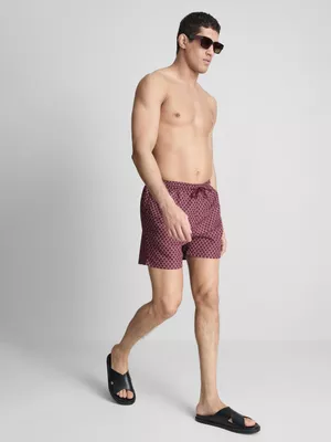 Bañador geométrico con cordón de ajuste