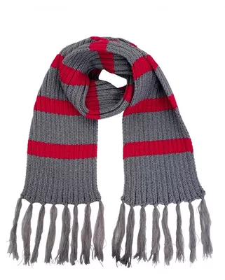 Halstørklæde, rød/grå, 200 cm