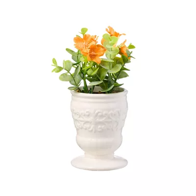 Faux Greenery/Lavender Ceramic Urn